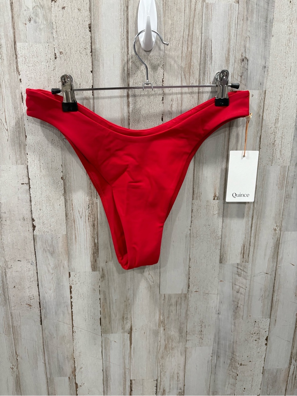 New Quince Italian High-Leg Bikini Bottom Cherry Red Minimalist Sexy Cheeky M